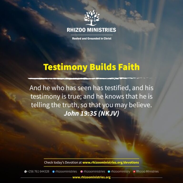 Testimony Builds Faith Rhizoo Ministries